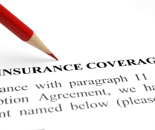 Dental insurance coverage policy and red pencil