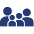 Four animated people head and shoulder outlines