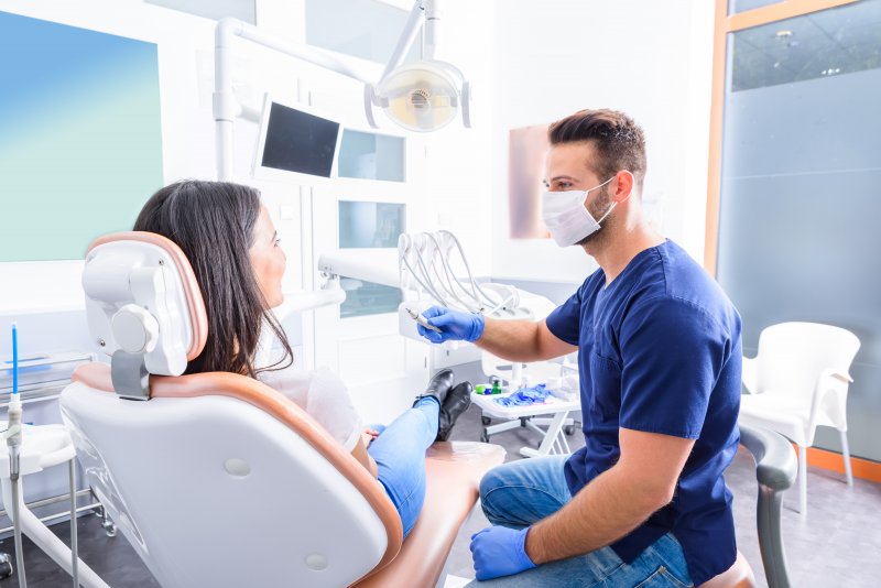 Woman at dentist in Mesquite