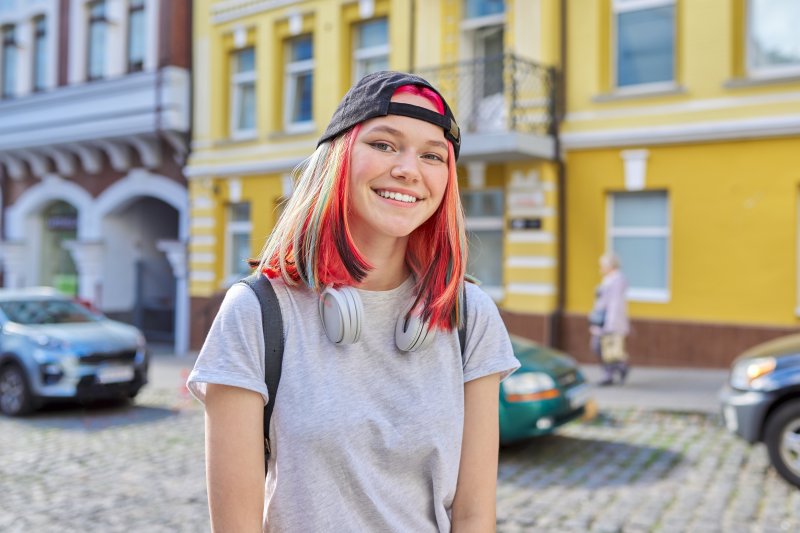 Teenage girl smiling